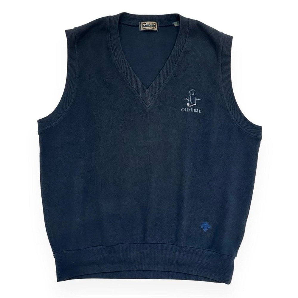 Vintage 90s Descente International Collection “Old Head” Knit Sweater Vest